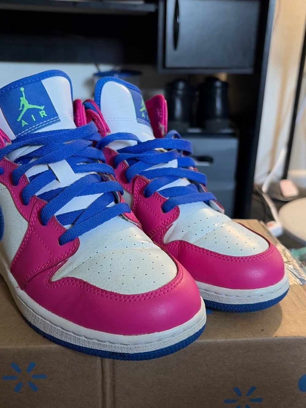 Jordan Kids Low-Top Sneakers - Pink, Blue & White